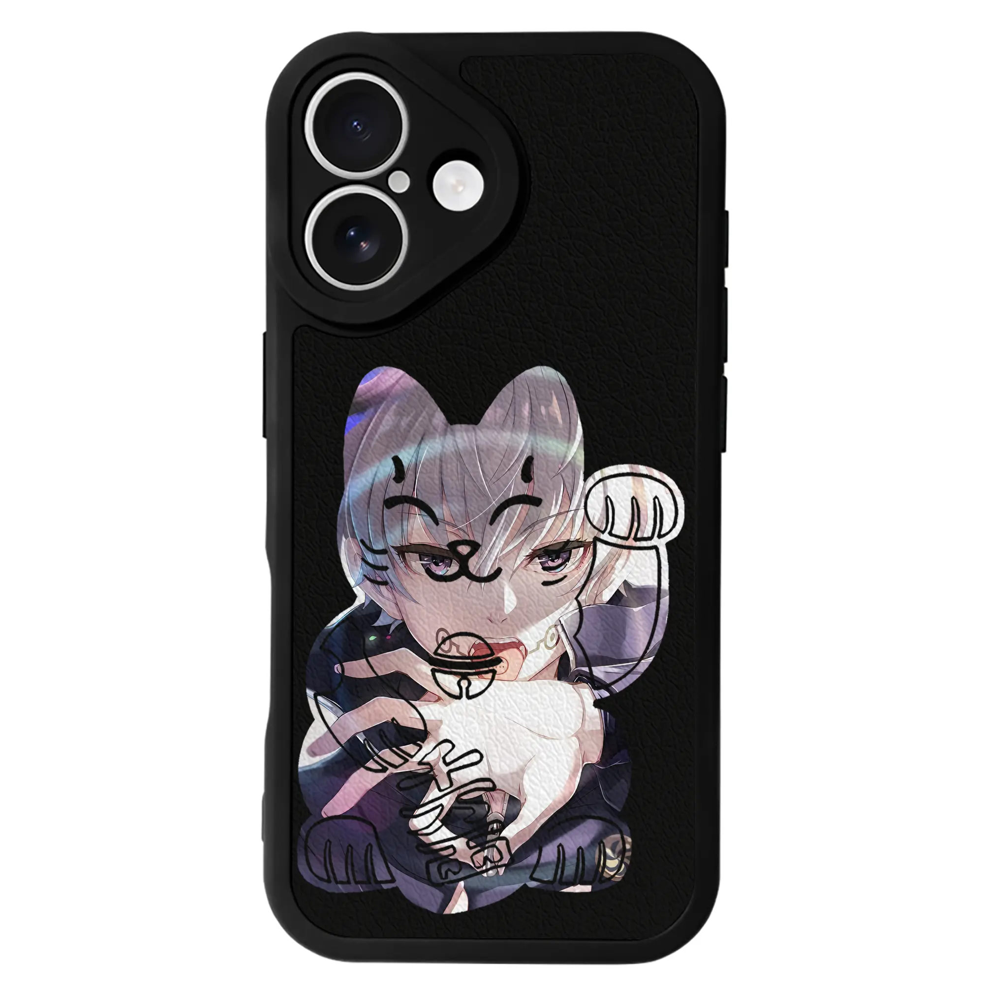 呪術廻戦 グッズ,狗巻 棘 - IPhone 16シリーズ対応 ・ シリコンスマホケース ・ レザー調 ・ 高精度フィット ・ 耐衝撃 ・ ワイヤレス充電対応 ・ 精密カット